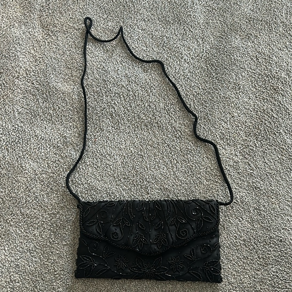 Apt 9 Vintage Black Beaded Clutch